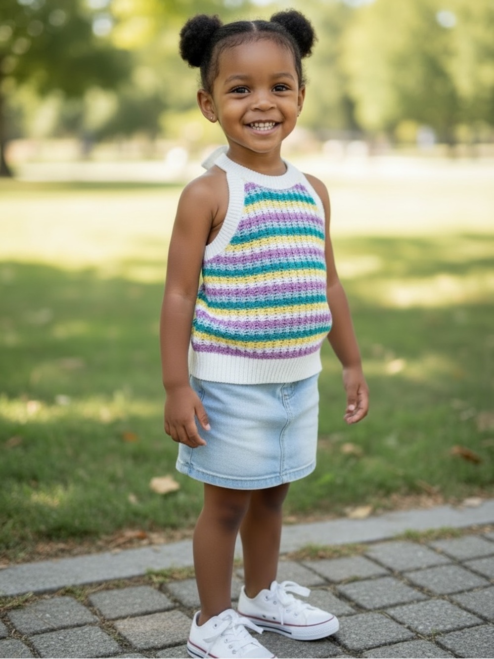 Cat & Jack Multi Color Strip Tank Top